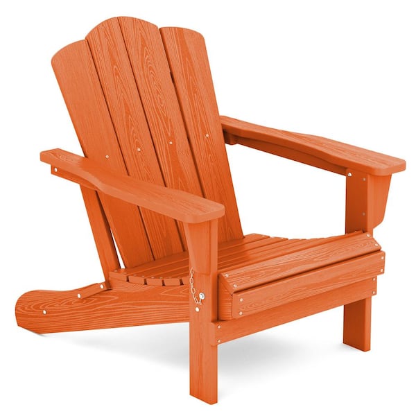 JEAREY Classic Orange Folding Plastic Adirondack Chair