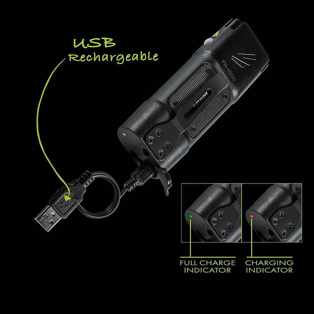 Black Polymer and Aluminum Rechargeable LED Flashlight