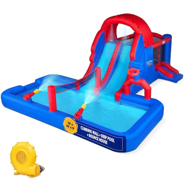 SUNNY & FUN Inflatable Water Slide, Blow up Pool and Bounce House for Backyard