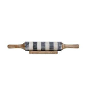 Marble Black and White Rolling Pin Baking Tool with Stand