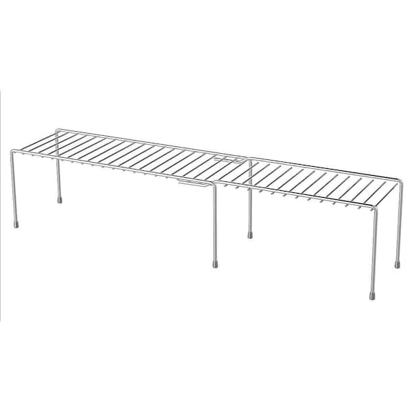 5.2 in. x 14.5 in. 1-Tier Silver Metallic Chrome Expandable Storage Shelf Pantry Organizers