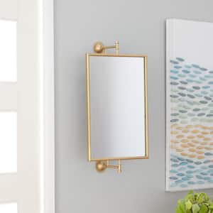 28 in. x 14 in. Dimensional Rectangle Framed Gold Wall Mirror