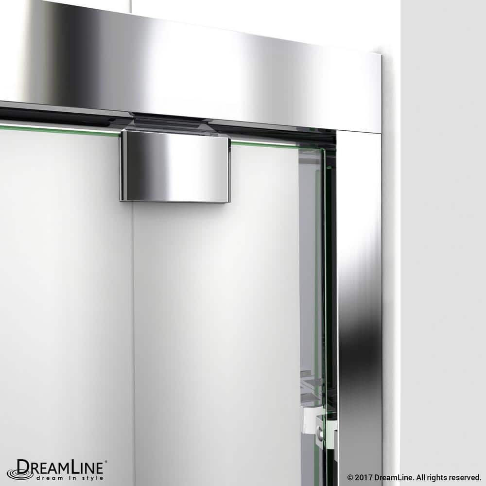Abbey 60-inch Chrome Frameless Sliding Shower Door with Clear Glass