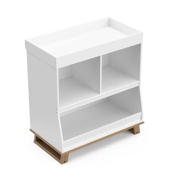 Storkcraft Modern White with Vintage Driftwood Changing Table with