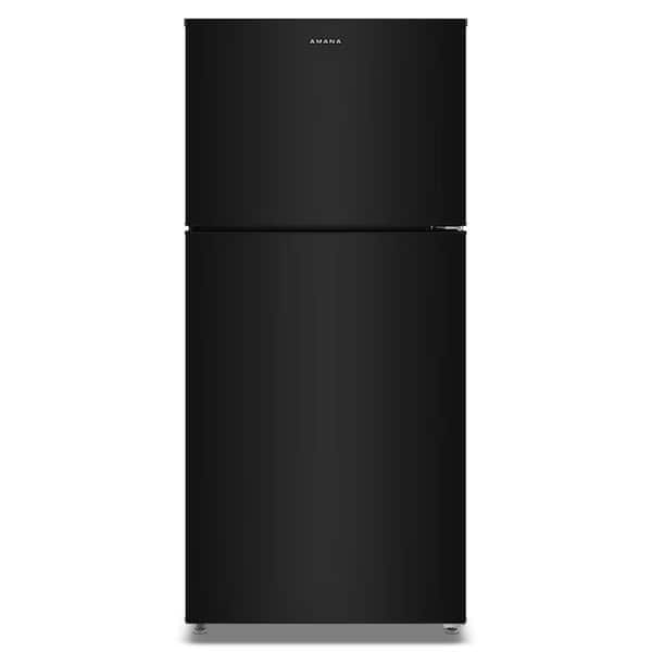30 in. 19 cu. ft. Freestanding Top Freezer Refrigerator in Black with Dual Crisper Drawers