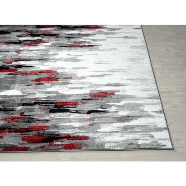 Porto Grey 4 ft. x 6 ft. Contemporary Polypropylene Area Rug