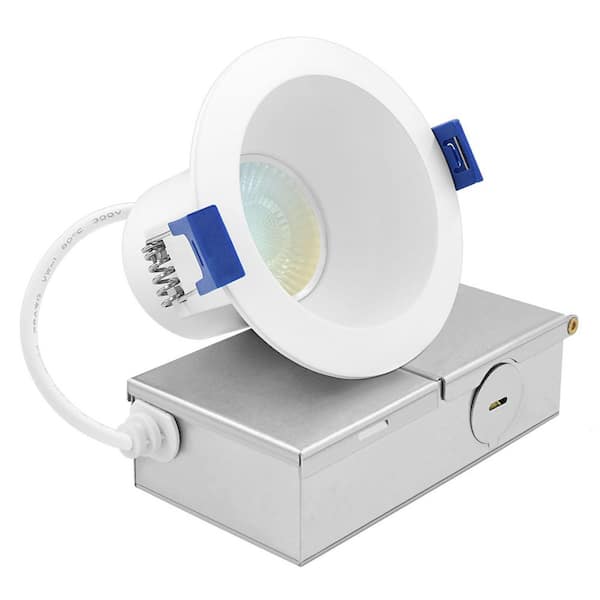 3 in. Integrated LED Recessed Light J-Box 8 Watts 5CCT 840 Lumens Dimmable Canless Downlight Wet Rated ETL Listed