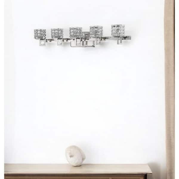 5.75 in. Clear and White Indoor Hardwired Sconce with LED Bulbs Included