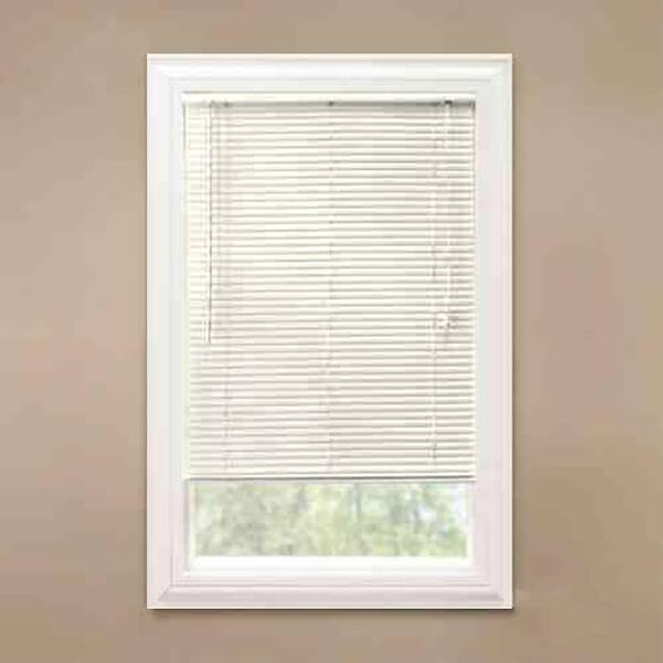 Hampton Bay Alabaster 1 in. Room Darkening Vinyl Blind - 62 in. W x 72 in. L (Actual Size 61.5 in. W x 72 in. L)