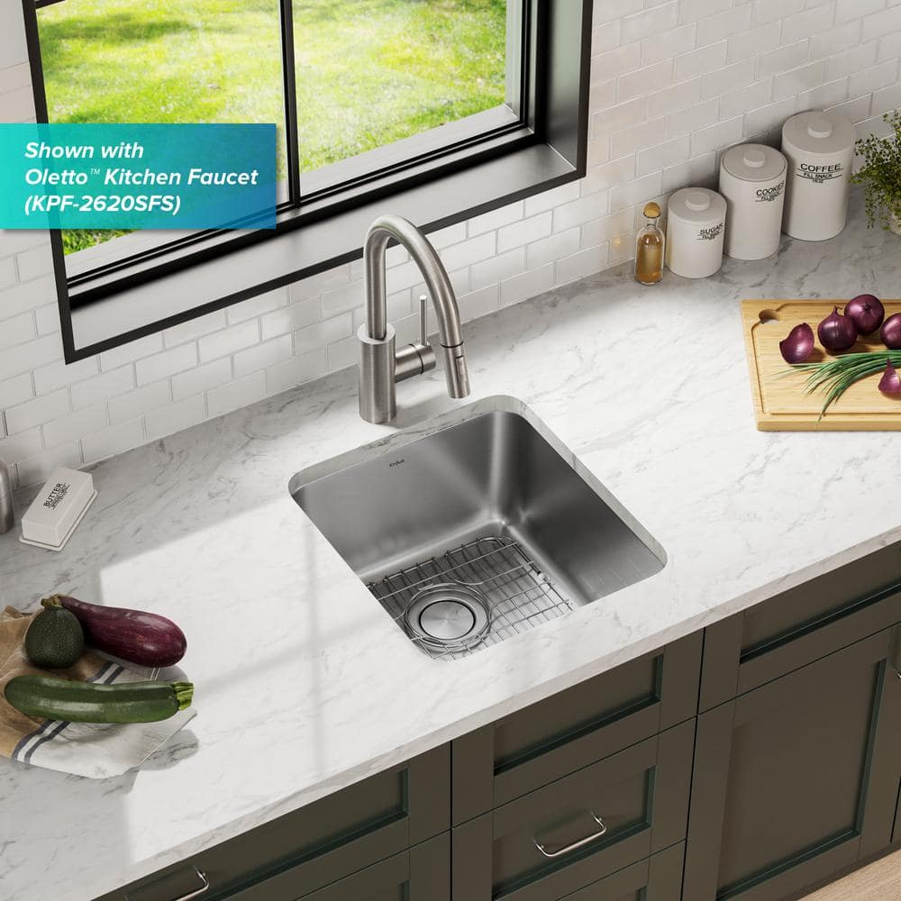 Dex 17" Stainless Steel Single Bowl Undermount Kitchen Sink