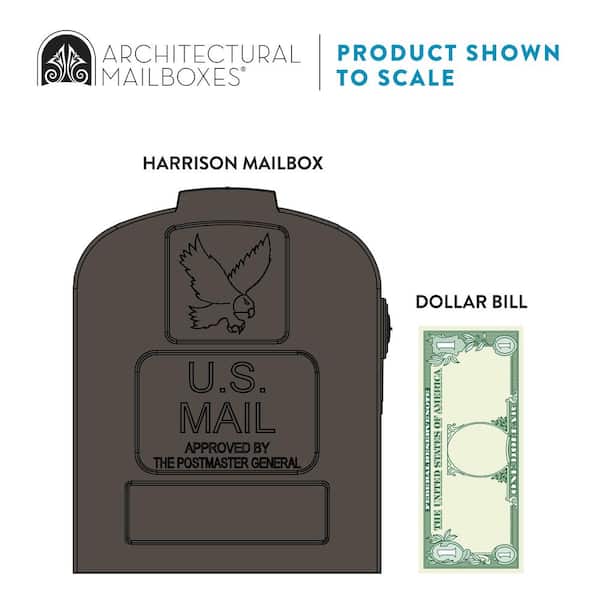 Architectural Mailboxes - Harrison Bronze, Medium, Plastic, All-in-One, Mailbox and Post Combo