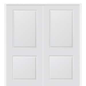 60 in. x 80 in. Smooth Carrara Both Active Solid Core Primed Molded Composite Double Prehung Interior Door
