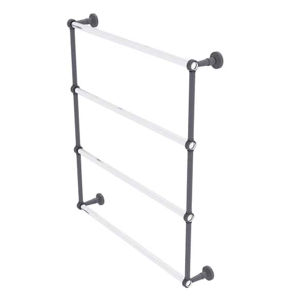 Allied Brass Pacific Beach 4-Tier 30 in. Ladder Towel Bar with Groovy  Accents in Matte Gray PB-28G-30-GYM