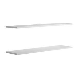 36 in. W x 0.5 in. H x 10 in. D White Floating Decorative Wall Shelf (2-Pack)