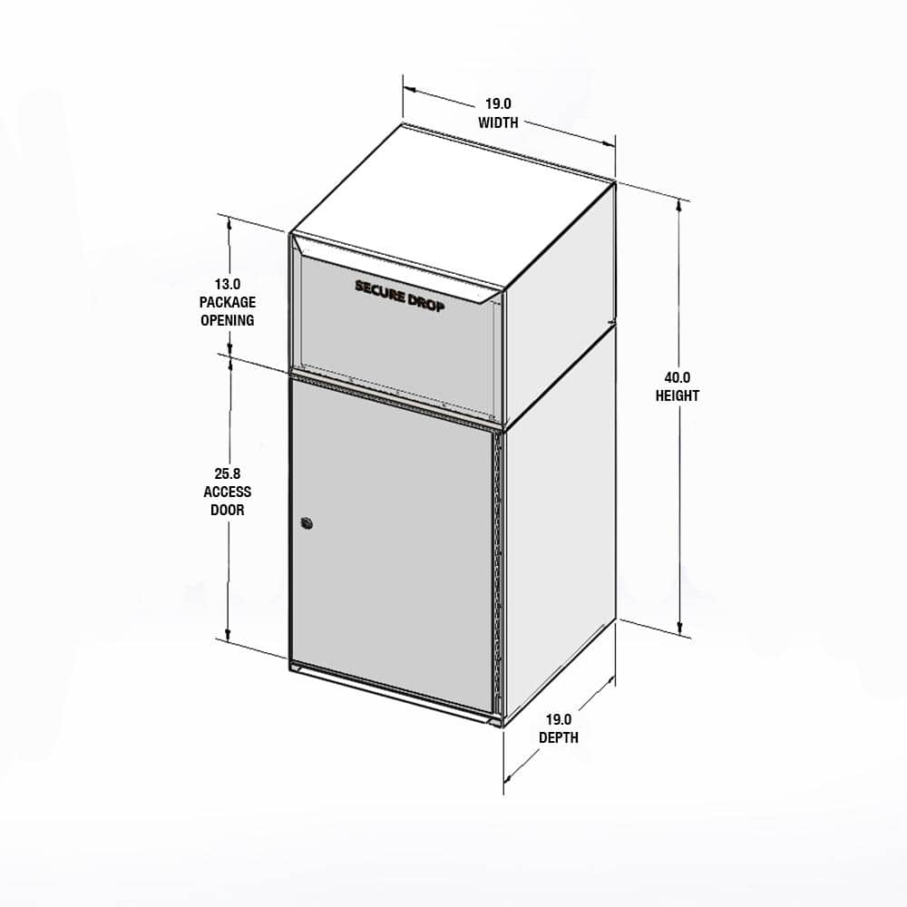 Black Steel Lockable Secure Collection Unit with Tote