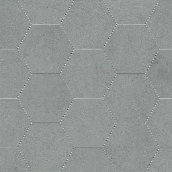 Hexagon Ocean Matte 8.5 in. x 10 in. Concrete Look Porcelain Floor and Wall Tile (12.49 sq. ft./Case)