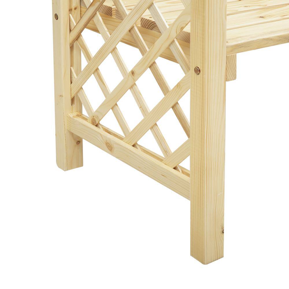 Natural Fir Wood Garden Arch with Bench and Trellis