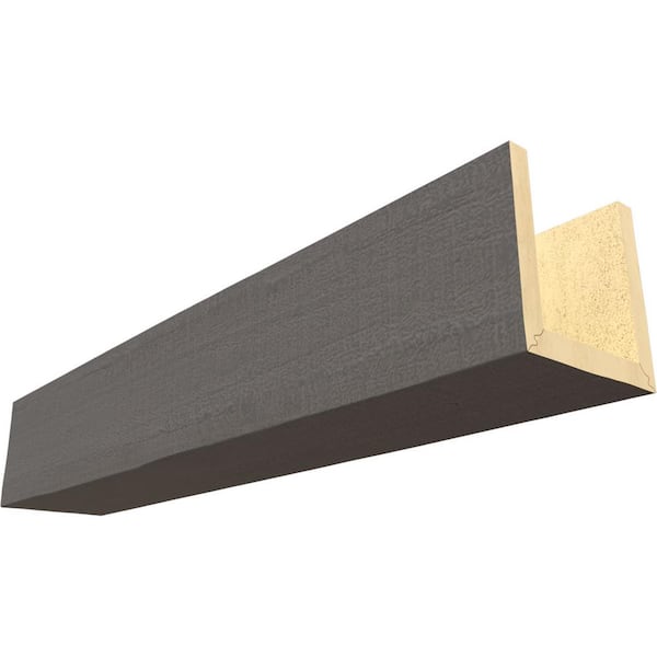 Ekena Millwork Endurathane 8 in. H x 12 in. W x 16 ft. L Rough Cedar Slate Faux Wood Beam