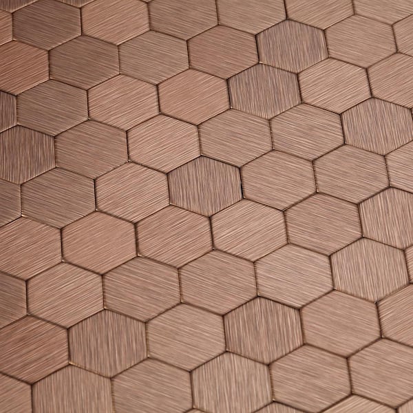 Inoxia SpeedTiles Hexagonia Dark Copper 11.89 in. x 11.46 in. x 5 mm Metal  Peel and Stick Wall Mosaic Tile (5.68 sq.ft/Case) ID100HDC025/BX6 - The  Home Depot