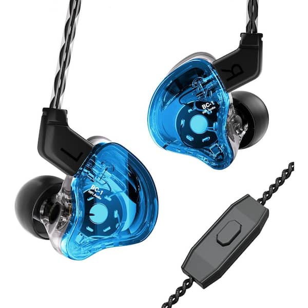 Lukyamzn Blue Wired Gaming Earbuds and In-Ear with Microphone