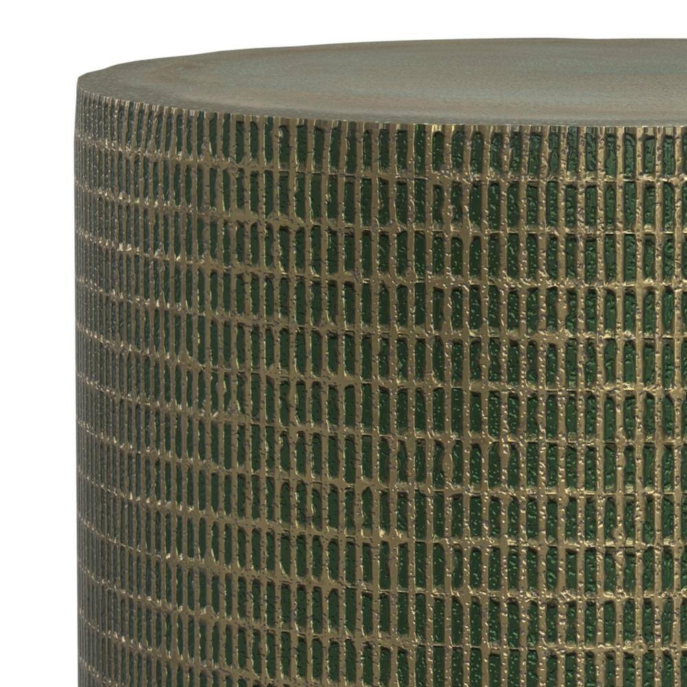 Jalen Light Green Patina Cast Aluminum Round Side Table