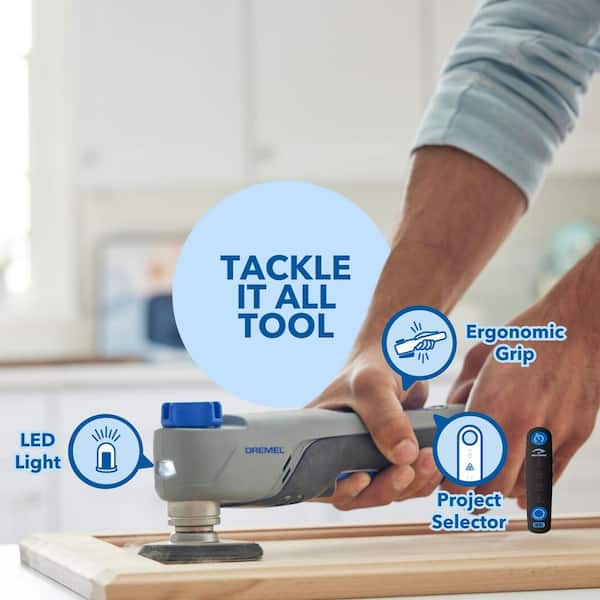 Dremel - Blueprint 12-Volt Brushless Cordless Oscillating Multi-Tool with Battery and Charger Included w/ Blade and Accessory Kit