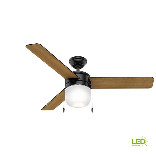 Hunter Acumen 52 in. LED Indoor Matte Black Ceiling Fan with Light Kit