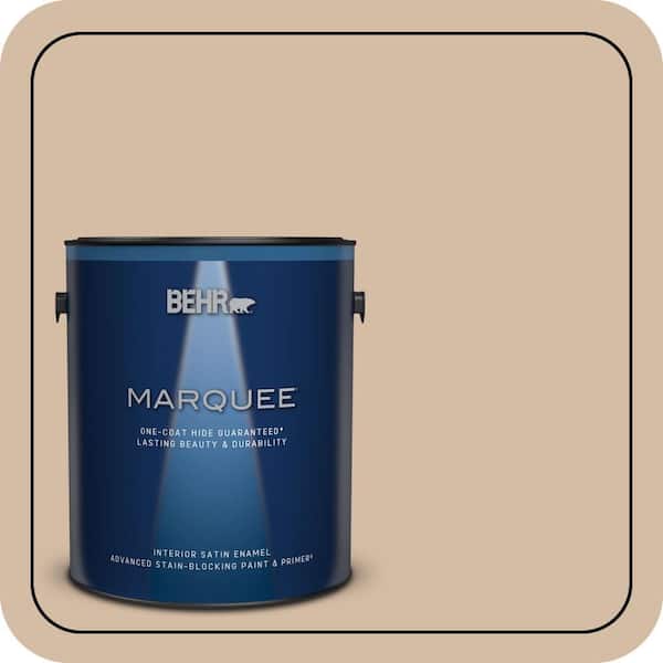 BEHR MARQUEE 1 gal. #PWL-86 Nutty Beige Satin Enamel Interior Paint & Primer