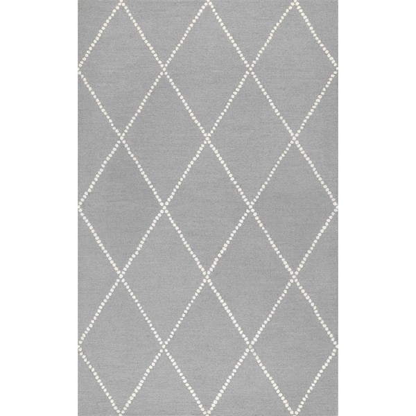 nuLOOM Dotted Diamond Trellis Light Gray 5 ft. x 8 ft. Area Rug