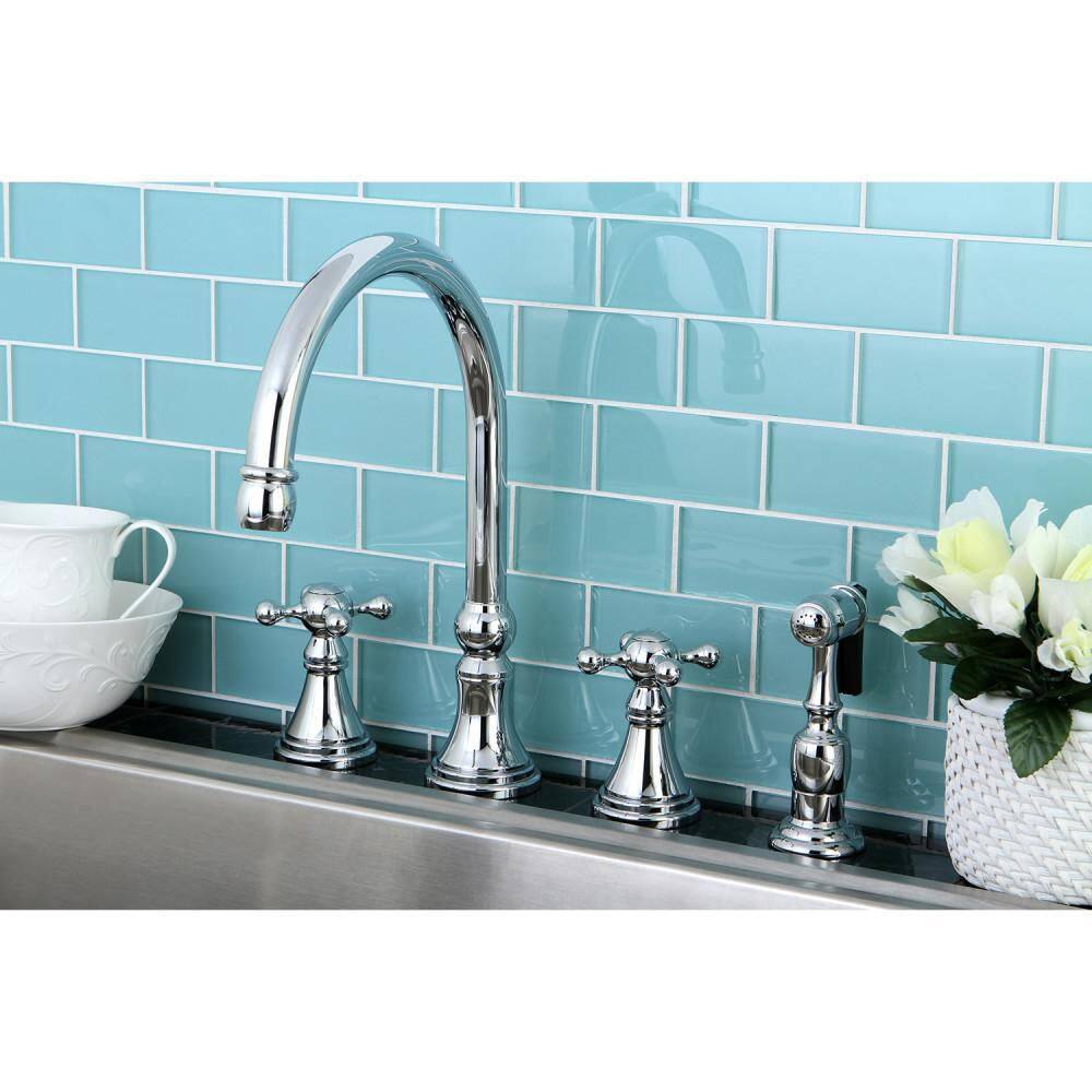Governor Polished Chrome Widespread Bathroom Faucet with Brass Pop-Up