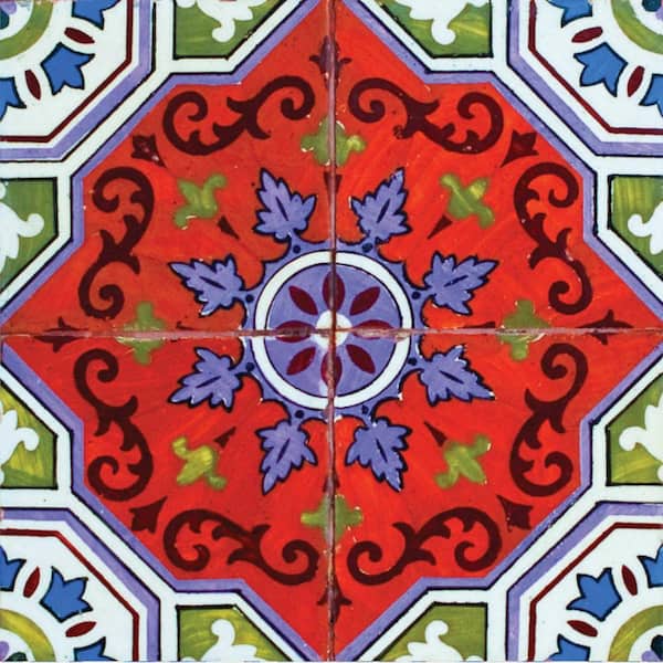 MI ALMA Green and Red H3 4 in. x 4 in.Vinyl Peel and Stick Tile (24 Tiles, 2.67 sq.ft./pack)