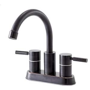 4 in. centerset 2-Handle High Arc Bathroom Sink Faucet in Oil Rubbed Bronze