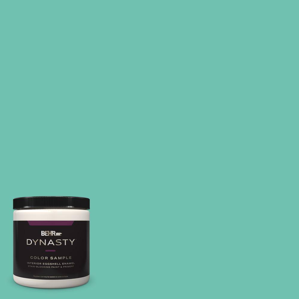 BEHR DYNASTY 8 oz. #P440-4 March Aquamarine One-Coat Hide Eggshell ...