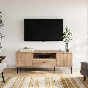 Light Brown Wood Hikari TV Stand Fits TV's up to 75 in