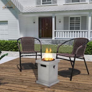10 in. W x 14 in. H Portable Outdoor Propane Fire Pit Tabletop Fireplace, 10,000 BTU with Lava Rocks