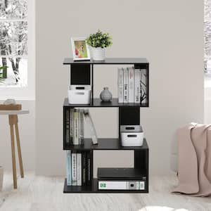 37.32 in. Espresso Wood 7-shelf Etagere Bookcase with Open Back