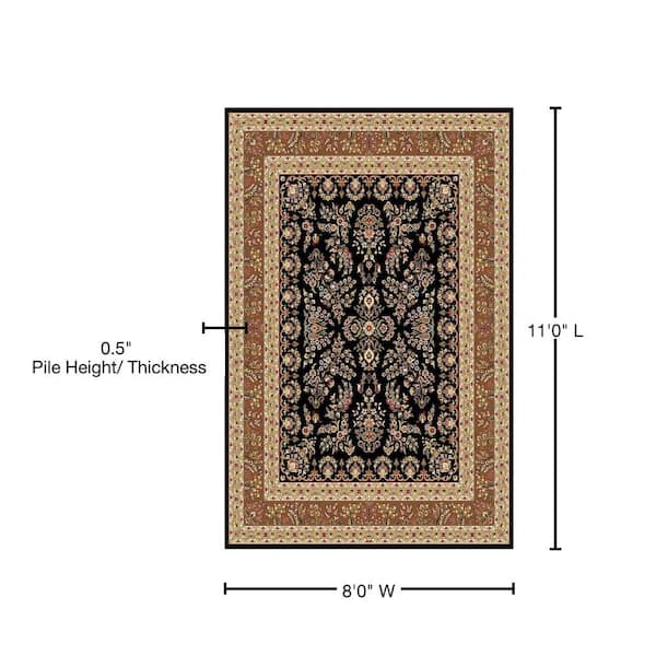 SAFAVIEH Lyndhurst Collection Accent Rug - 4' x 6', Black & Tan,  Traditional Oriental Design, Non-Shedding & Easy Care, Ideal for High  Traffic Areas