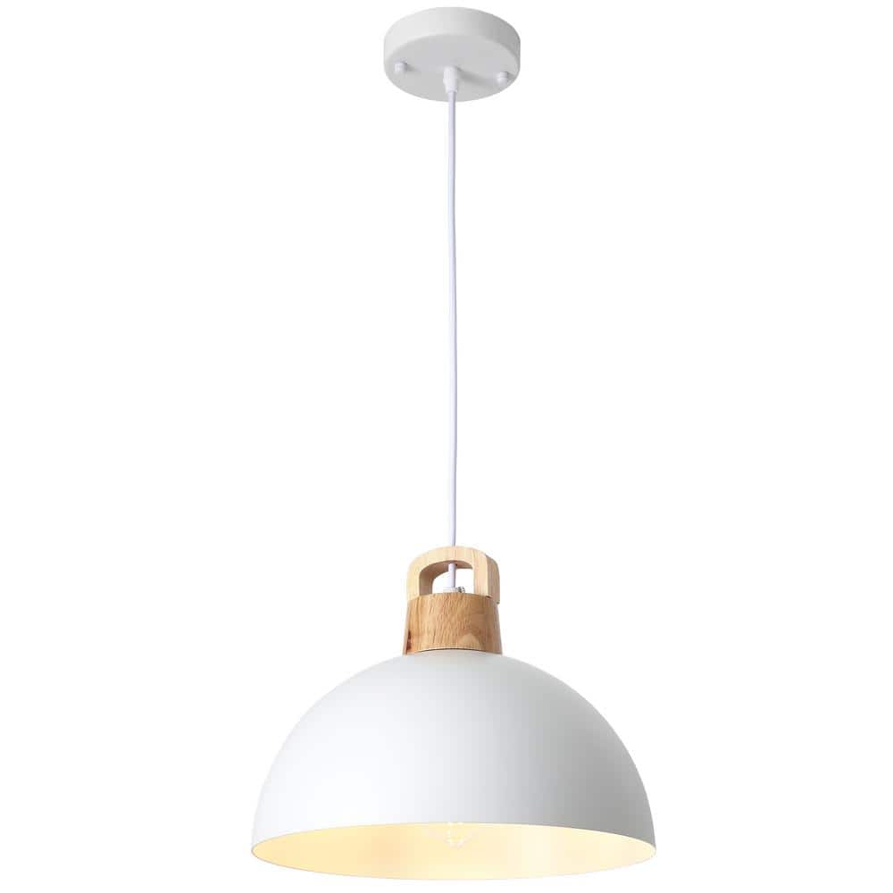 LWYTJO Joylin 1-Light White Shaded Single Dome Pendant Light