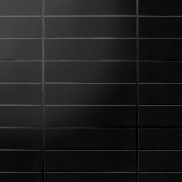 Metro Soho Subway Matte Black 2 in. x 8 in. Porcelain Floor and Wall Tile (3.06 sq. ft./Case)