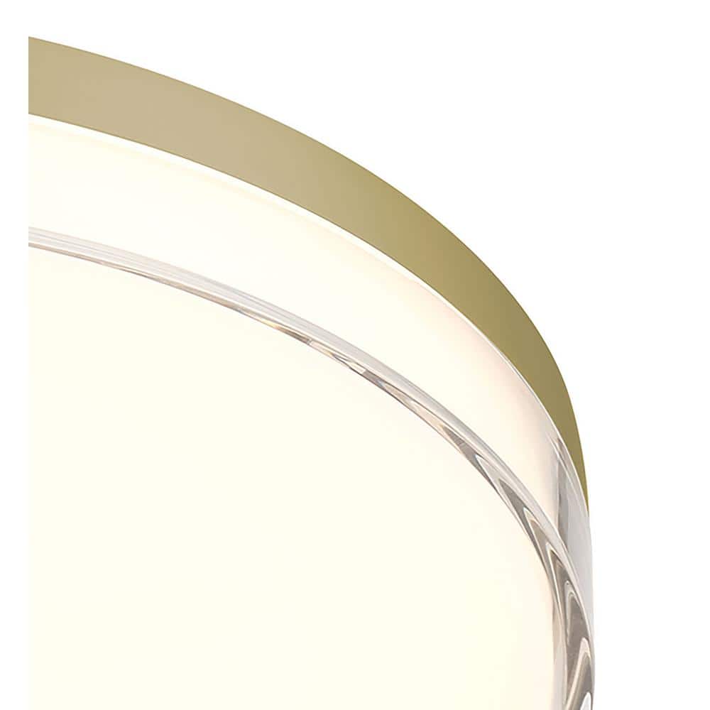 Ashen Brass 13" LED Flush Mount Light with Clear Acrylic Shade