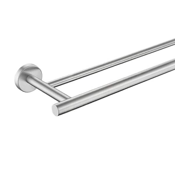 30 in. Wall Mounted Double Bath Towel Bar in Brushed, Stainless Steel Towel Rack, Towel Holder for Bathroom