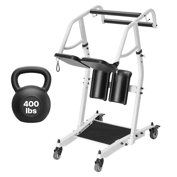 Stand Assist Patient Lift, Sit-to-Stand Transfer Chair-with Knee Pads, PU Seat Pad & Wheels, 400 lbs. Strong Capacity