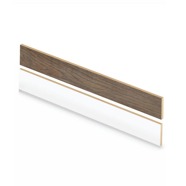 Cap A Tread Tupelo Oak/Semi-Sweet Oak 47 in. L x 1/2 in. T x 7-3/8 in. W Vinyl Overlay Reversible Riser