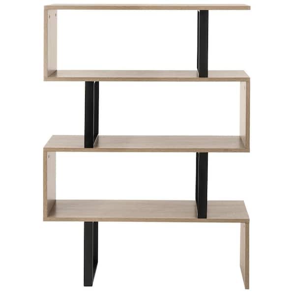 SAFAVIEH Louise 50.4 in. Brown Wood 3-shelf Bookcase