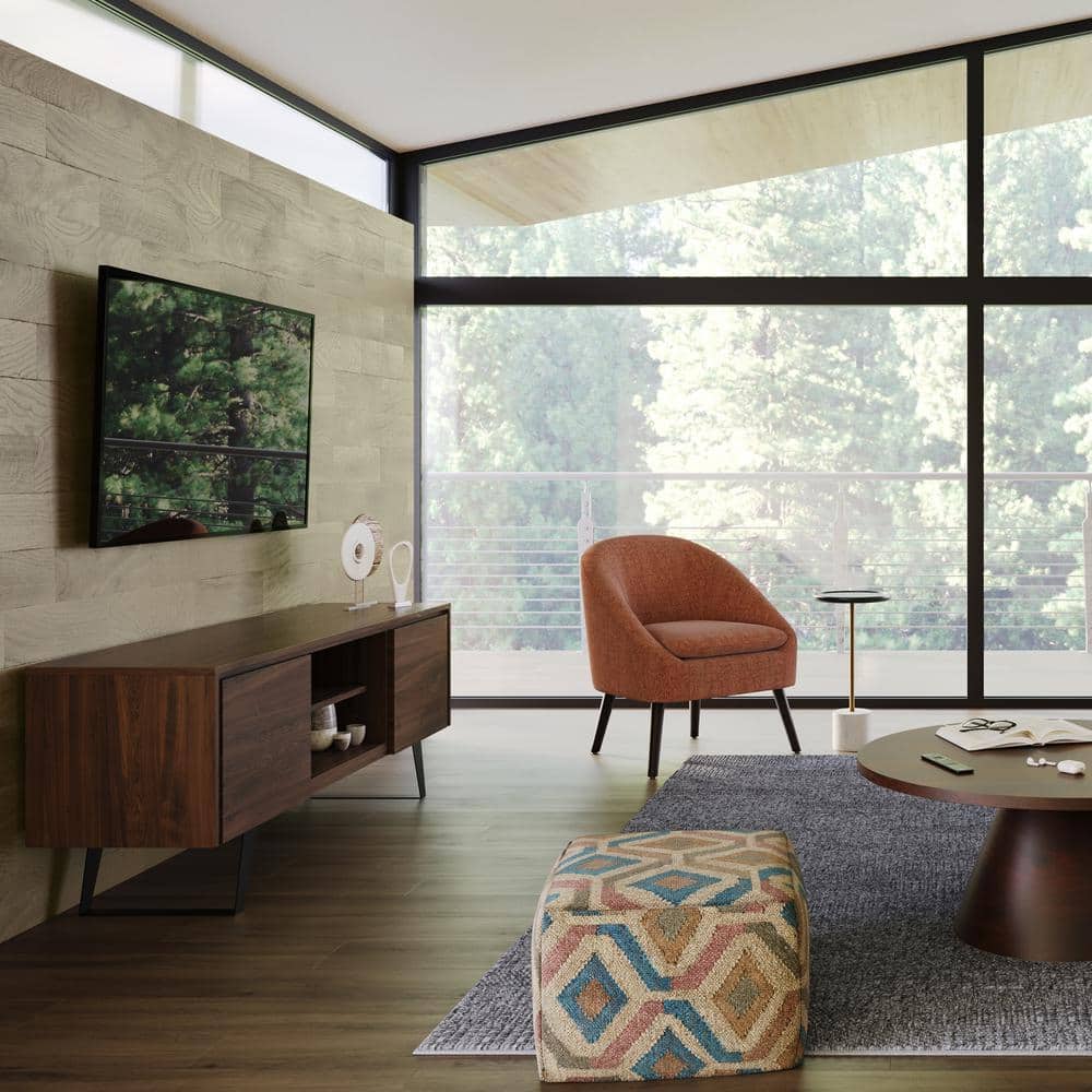 Lowry 63" Walnut TV Media Stand with Metal Legs