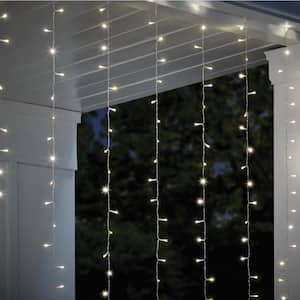 300-Light 10 ft. Indoor/Outdoor Plug-In Integrated LED Mini Bulb 10-Strand Willow Curtain String Light Set, 1-Pack