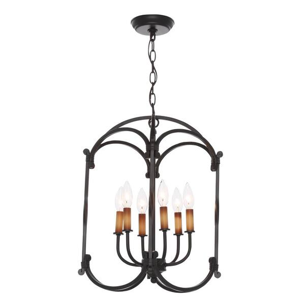 World Imports Hastings Collection 6-Light Rust Hanging Lantern