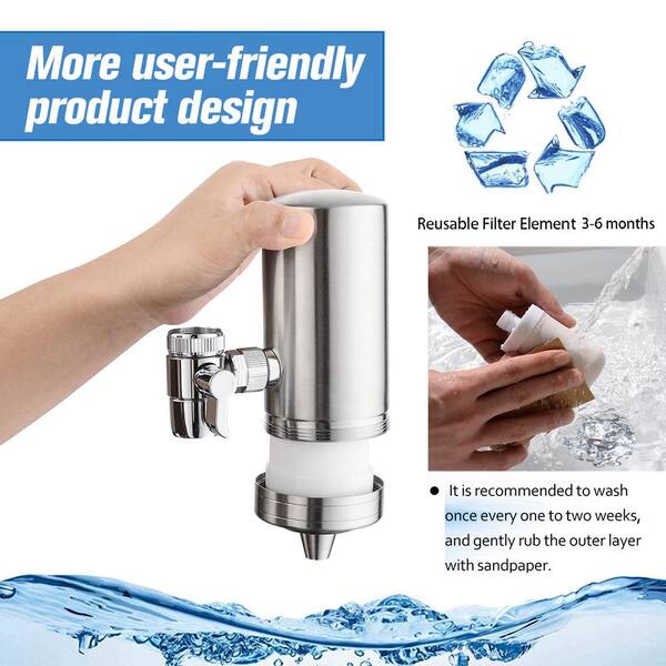 Faucet Water Filter Water Purifier 304 Stainless-Steel Filtration System Large Water Flow Faucet Water Filter Water Purifier 304 Stainless-Steel Filtration System Large Water Flow