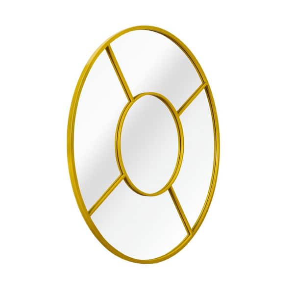 Unbranded 36 in. Large Gold Metal Wall MirrorHandcrafted Round Wall Mirrors Decorative Modern Wall-Mounted Mirrors for Living Room