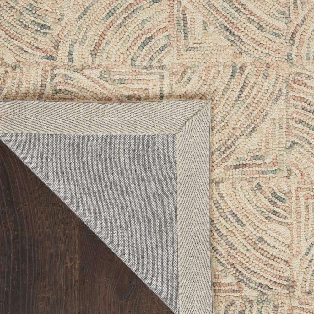 Ivory Multicolor Hand-Tufted Wool Area Rug 5' x 7'
